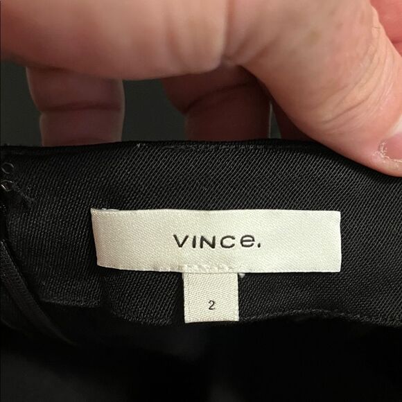 Vince Asymmetrical Black Lagenlook Minimalist Midi Skirt Modern Office Work - Picture 8 of 11